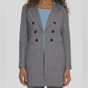 Tommy Hilfiger Plaid Long Blazer 4